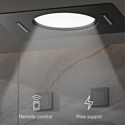 AITANA sistema de chuveiro de luxo em latão cinza arma, embutido no teto, com temperatura constante e display digital LED, torneira de banheiro com água quente e fria