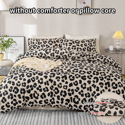 3pcs Leopard Print Duvet Cover Set, Soft Skin-Friendly Bedding Set Includes 1 Duvet Cover And 2 Pillowcases