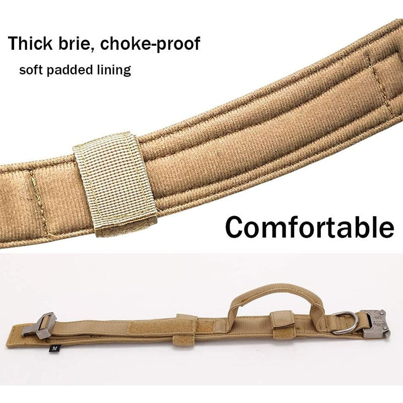 Coleira Tática Estilo Esportivo para Cães, Coleira Utilizável para Cães de Médio a Grande Porte com Capacidade de Tração para Adestramento Canino