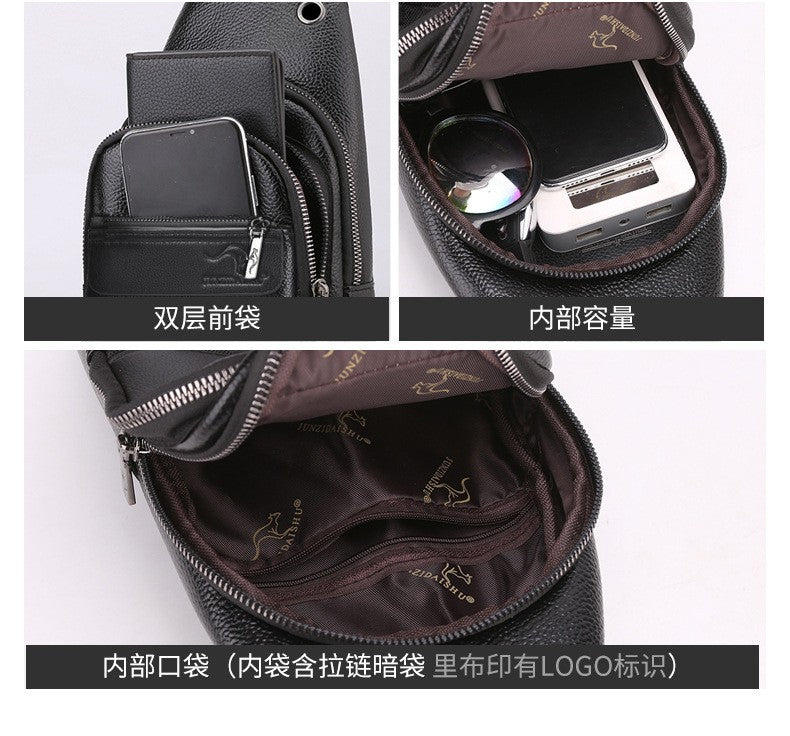 Luxury Brand Kangaroo Leather Men Chest Bag Travel Hiking CrossBody Bag Male Messenger Bag For Men Leather Chest Pack Sling Bag