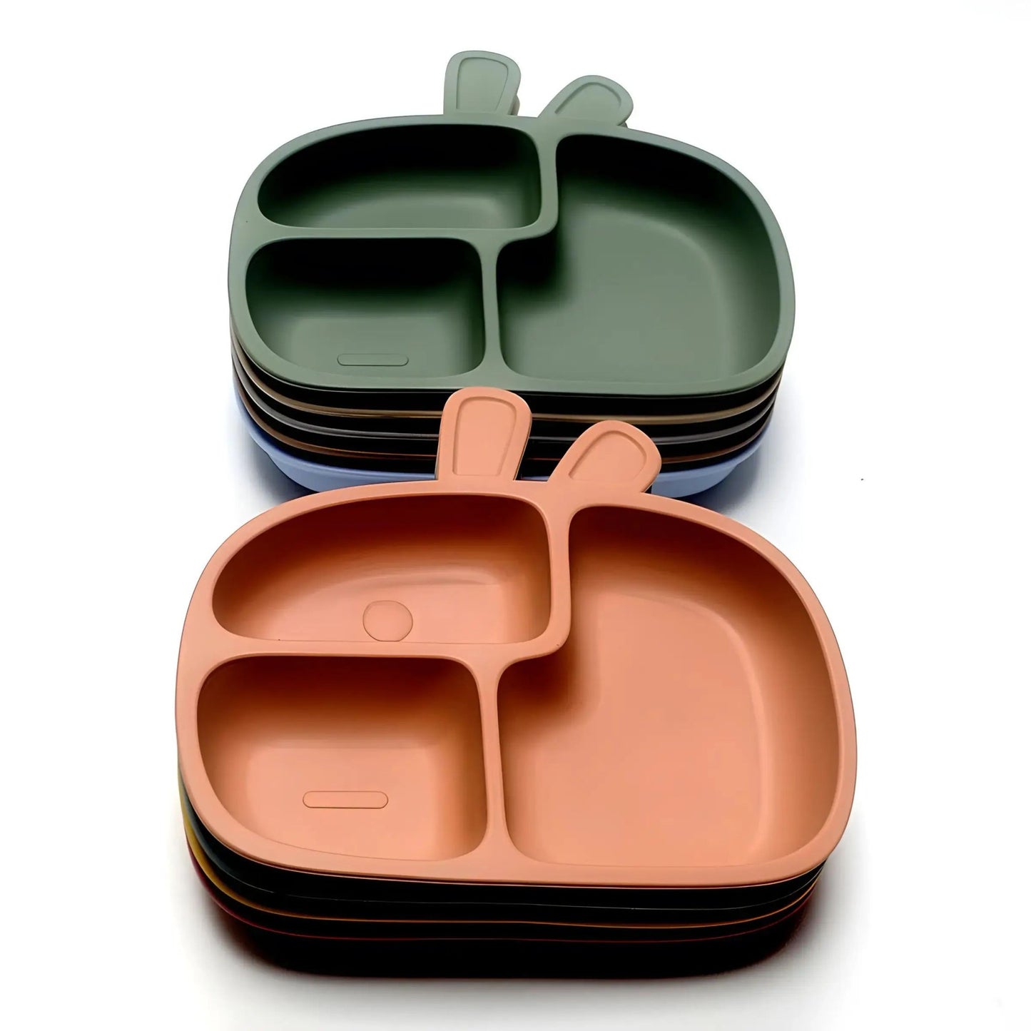 Silicone Baby Dinner Plate Food Grade Baby Supplement Bowl Set Children's Divided Dinner Plate Suction Cup One Piece