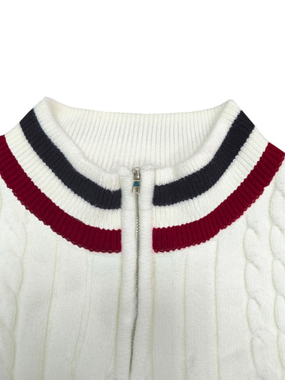 Thickened version2025 Autumn and Winter Men's Quarter-Zip Sweater Pure Cotton Mock Neck Knit Long Sleeve Pullover Sweater 560G