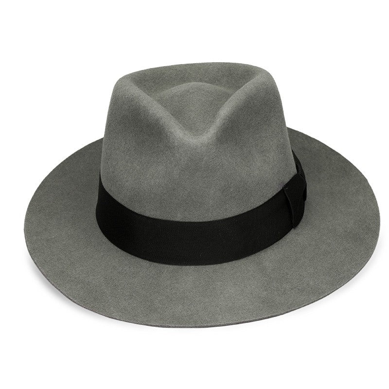New British 100% Wool Felt Hat Men Fedora Big Size Raw Edge Brim Satin Lined Gangster Hat Premium Quality