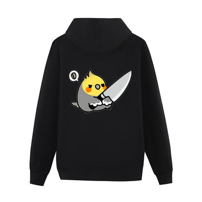 Chubby Cockatiel Knife Hoodie men wear men's sweat-shirt set men's winter sweater hoodie men