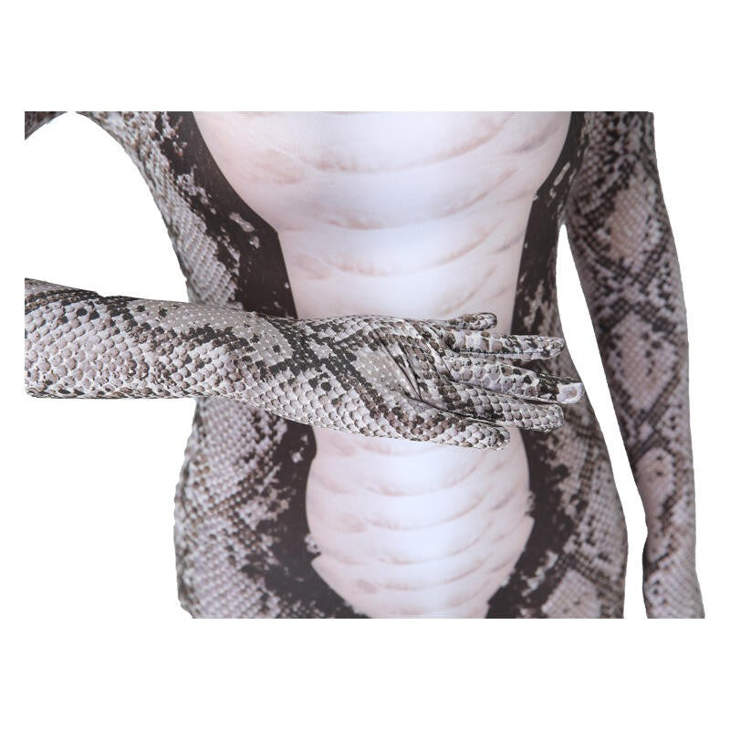 Animal Print Zentai Bodysuit Snake Tiger Pattern Long Sleeve Footed Full Body Jumpsuit Men Women Cosplay Costume For Halloween