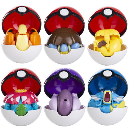 Sobre Pokémon Anime Figura Charizard Pikachu Gyarados Pocket Monster Figura Pokebola Brinquedo de Ação de Deformação Modelo Presente Infantil