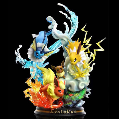 Pokemon Evolução Eevee Anime Figuras Charizard Raichu Mewtwo Dragonite Venusaur Gengar Iluminoso Estatueta PVC Estátua Modelo Brinquedo
