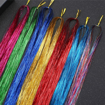 Hair Tinsel Kit With Tool 4200 strands Fairy Tinsel Hair Extensions 12 Color Sparkling Shiny Heat Resistant Highlights Glitter