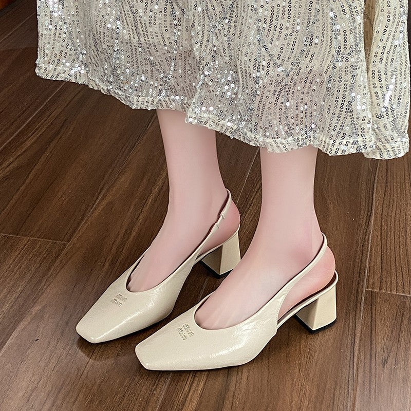 Sexy High Heels Women Sandals Summer Dress Party Shoes New Square Toe Designer 2025 Walking Slides Mujer Zapatos Pumps