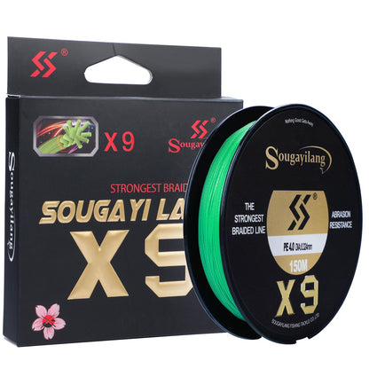 Sougayilang Linha PE de 9 Fios de Alta Qualidade X9 Linha de Afundamento 150M Baixa Memória Linhas de Pesca Trançadas 17-97LB Super Linha de Pesca Japonesa