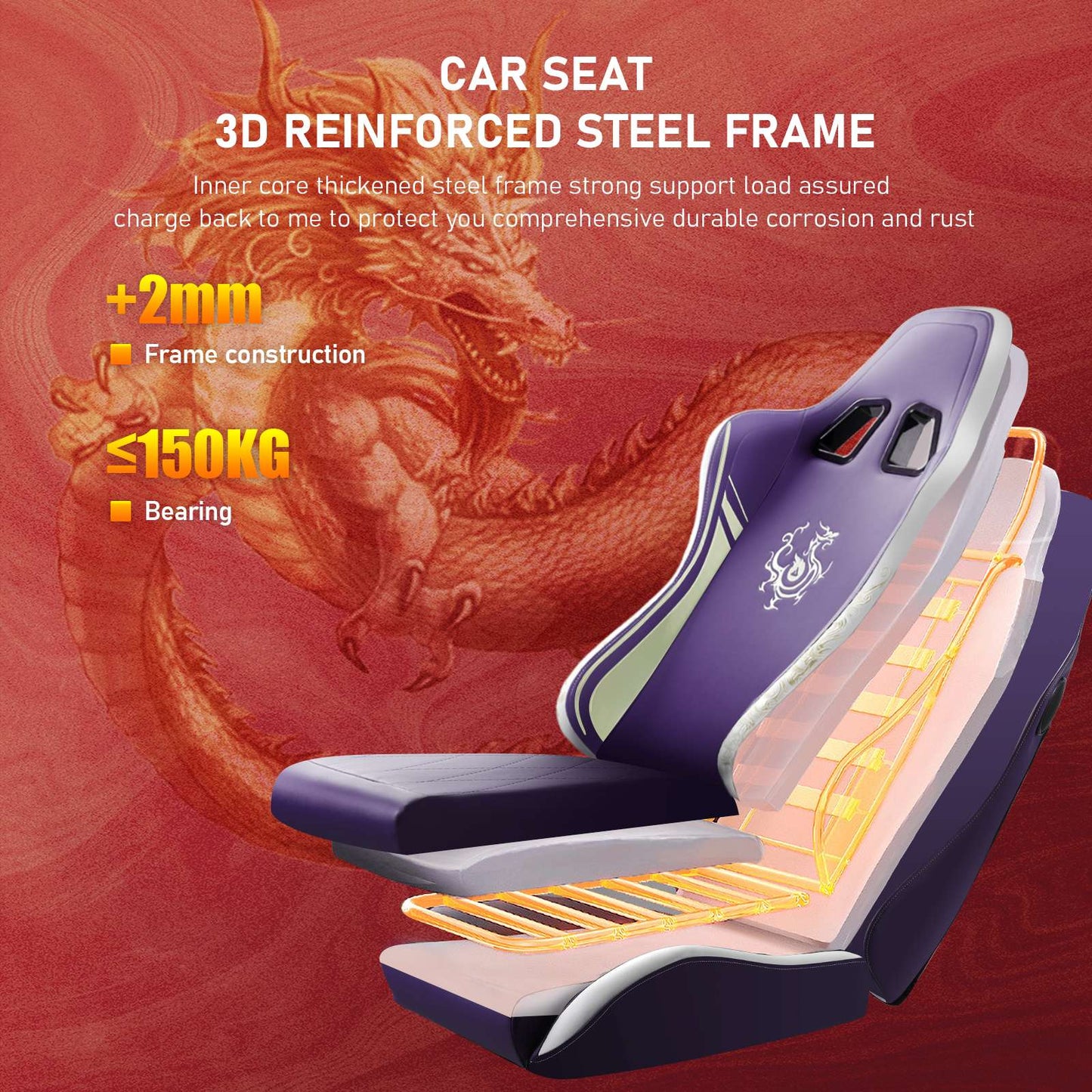 Cadeira Gamer GTPLAYER com Alto-falantes Bluetooth, Apoio para os Pés e Design Ergonômico, Cadeira de Escritório e para Videogame Série Dragão
