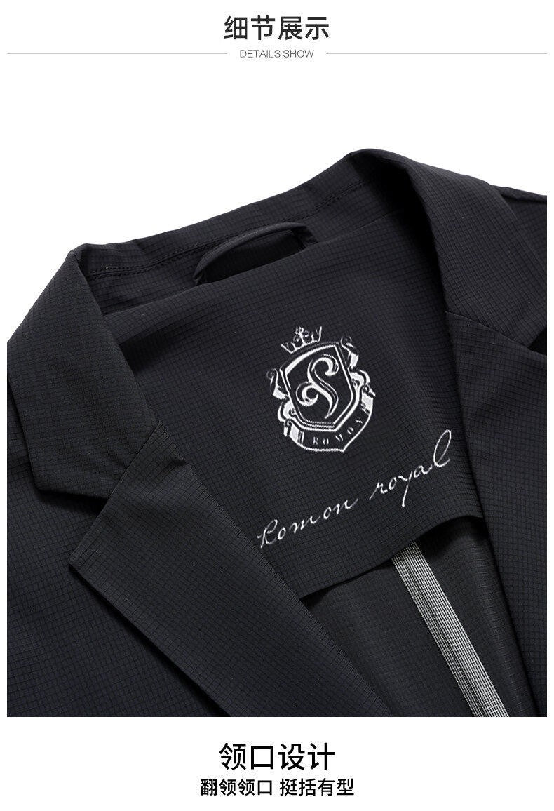 2025 Summer Thin Ice Silk Sunscreen Suit Jackets Classic Elasticity Traceless Sun Protection Blazers Social Office Formal Coats