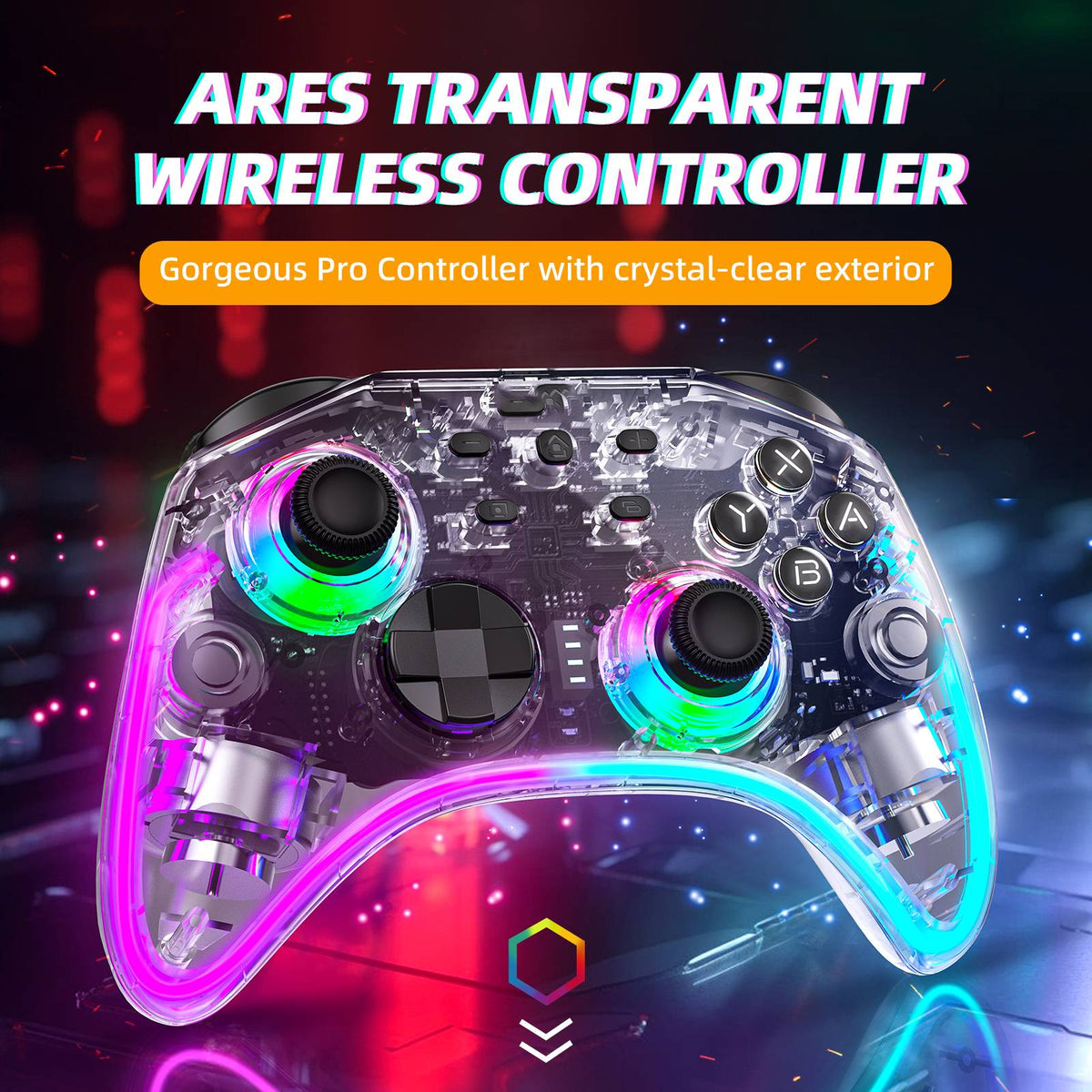 DATA FROG Transparent LED Wireless Controller For Switch Switch Lite Switch OLED Gamepad