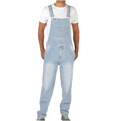 Calça Jeans Masculina Reta Larga Estilo Americano Vintage Macacão de Trabalho Casual