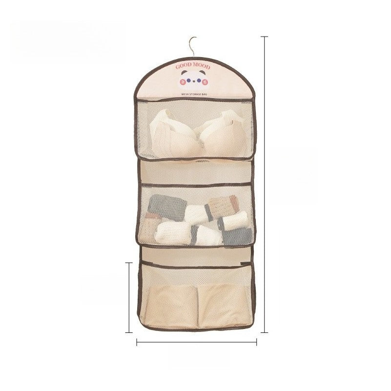 Wardrobe storage hanging bag bedroom large capacity underwear sockscartoon storagebag householddoor storage hangingbag practical