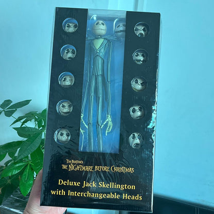 O Pesadelo Antes do Natal Jack Skellington Action Figure 12 Rostos Jack Jack Cadeira Versão Especial Modelo de Brinquedo Presente de Halloween