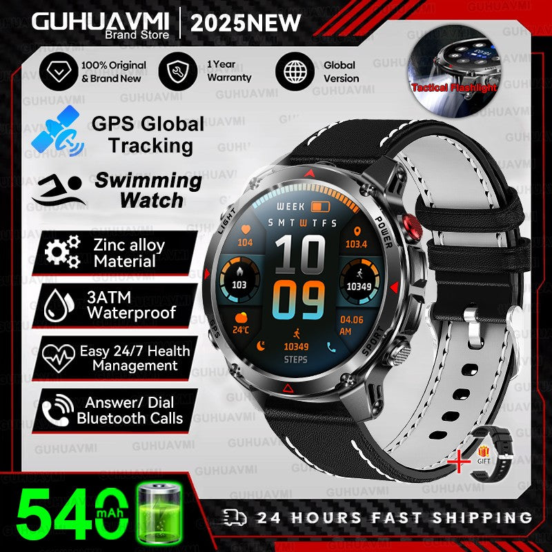 2025 Novo Smartwatch Profissional GPS Esportivo ao Ar Livre Corrida Rastreamento GPS Natação Bússola Altímetro 3ATM Pulseiras Esportivas Masculino
