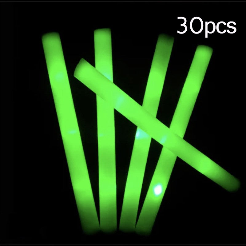 15/30Pcs LED Glow Sticks Bulk Colorful RGB Glow Foam Stick Cheer Tube Dark Light for Xmas Birthday Wedding Party Supplies