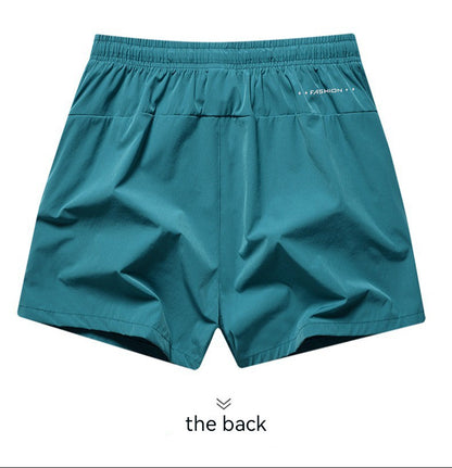 1pcs Summer Men Ice Silk Shorts Quick Drying Running Gym Pants Homme Surf Ventilate Drawstring Casual Outdoor Sport Couple Short