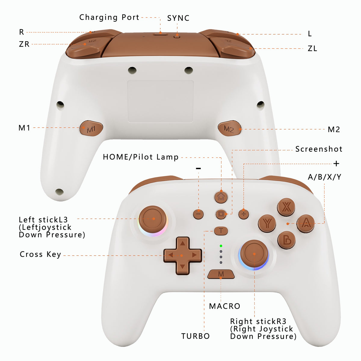 Switch Controllers, Wireless Switch Pro Controller Compatible with Switch/Switch Lite/Switch OLED, Programming Pro Controller Su