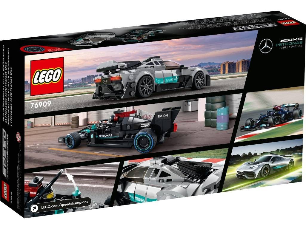 Lego Speed Champions Mercedes-AMG F1 W12 E 76909 Performance e Project One Conjunto de Carros de Brinquedo Kit de Montar Modelo Mercedes Presente Carro de Corrida