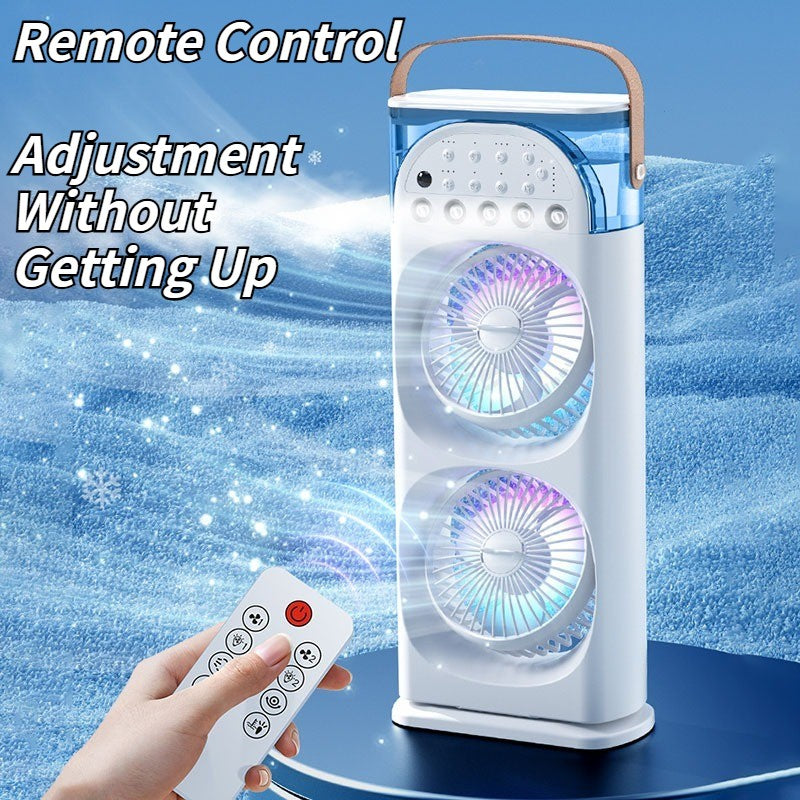 Multi-Function Mist Fan with Oscillating Air Conditioner, Aromatherapy, Colorful Lights & Timer for Home Office Use