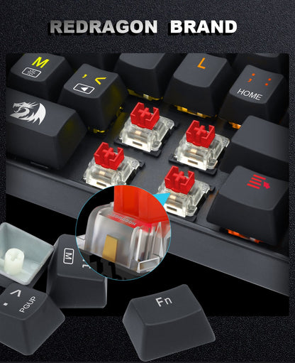 REDRAGON SMD RGB MX Switch 3Pin Clicky Linear Tactile Silent Red Switche For Backlit Mechanical Keyboard