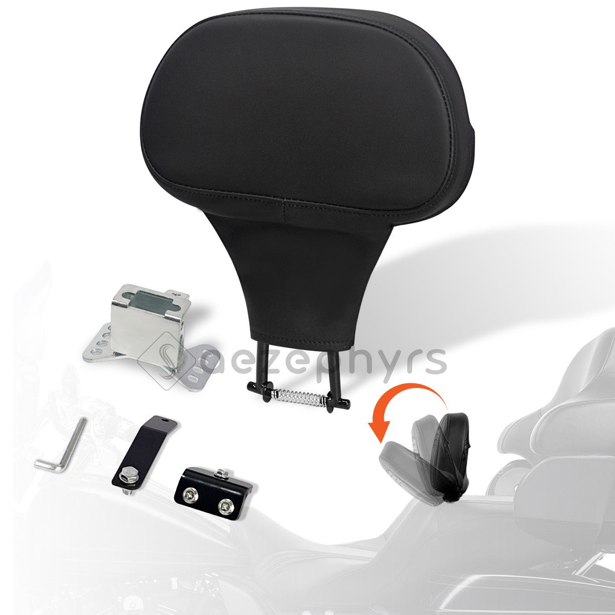 Encosto Ajustável para Piloto de Moto, Kit de Montagem Plug-In para Harley Touring CVO Electra Street Glide Road King 09-25