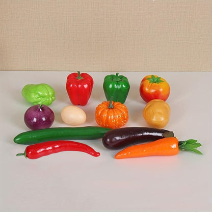 12PCS Simulation Fruit And Vegetable Sets, Artificial Fake Fruit Model Home Decoration Storefront Decor Photography Props Toys