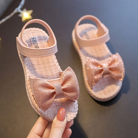 Girls Sandals Summer New Arrival Korean Style Big Kids Casual Flat Soft Sole Princess Shoes Versatile Little Girls Beach Sandals