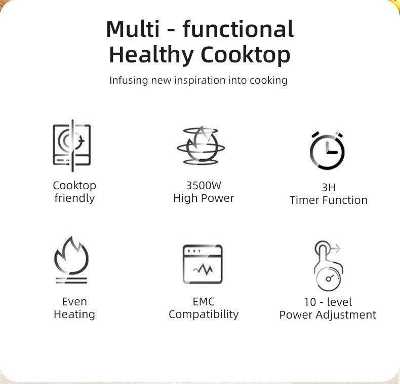 3500W High-Power Electric Ceramic Stove Induction Cooker Multifunctional Household Electronic Kitchen Appliance