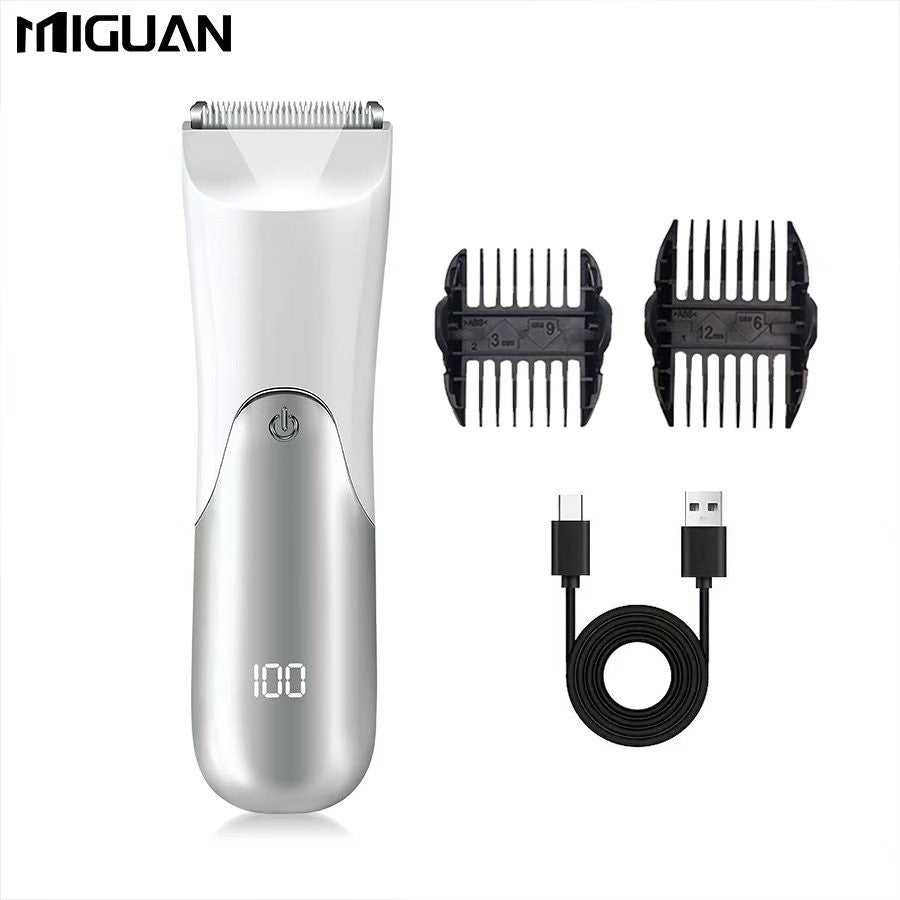 Men's body trimmer, electric shaver, electric inguinal and hair trimmer, ceramic blade male hygiene shaver trimmer