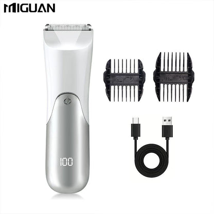 Men's body trimmer, electric shaver, electric inguinal and hair trimmer, ceramic blade male hygiene shaver trimmer