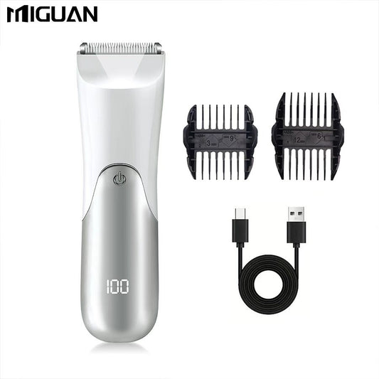Men's body trimmer, electric shaver, electric inguinal and hair trimmer, ceramic blade male hygiene shaver trimmer