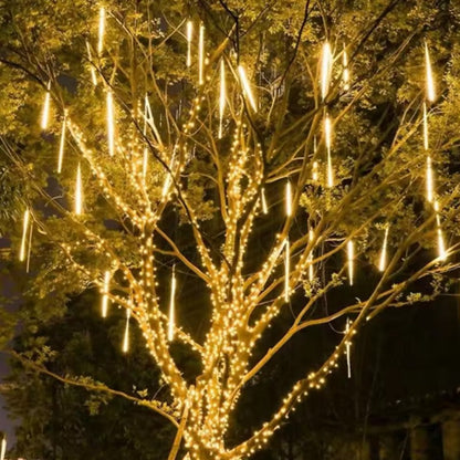 30/50cm 8 Tubes Meteor Shower Rain LED String Lights Christmas Tree Decorations Street Garland for Decor Noel New Year Navidad