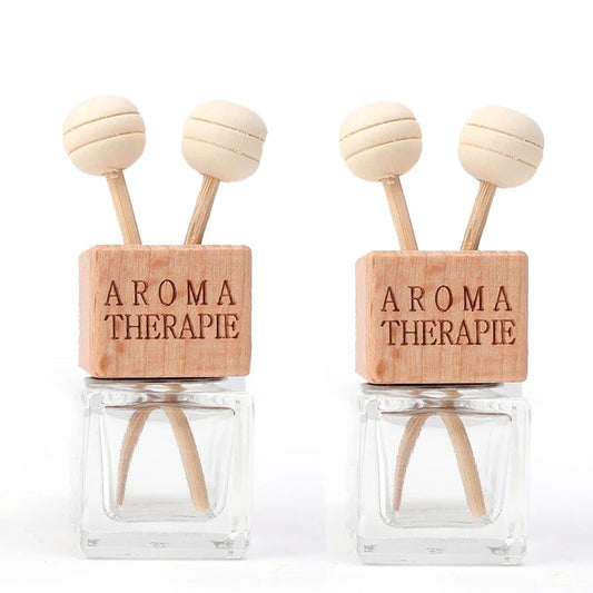 1/2PCS Car Ornament Air Conditioner Perfume Empty Bottle Indoor Cute Aromatherapy Clip Air Vent Perfume Bottle Clip Glass Square