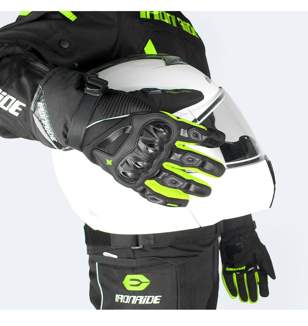 Luvas de motocicleta de inverno impermeáveis quentes masculinas dedo completo luvas de moto tela sensível ao toque para pilotagem de motocicleta