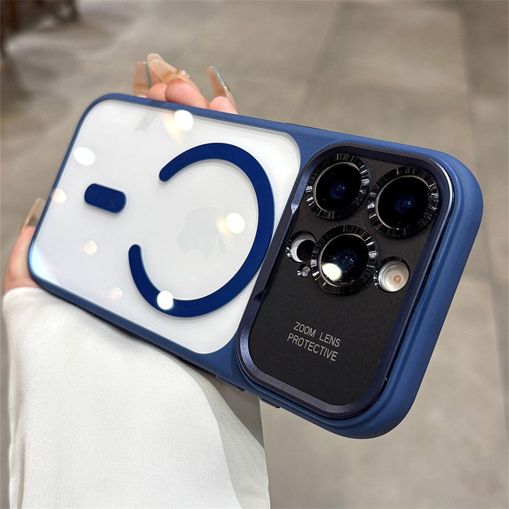 Luxury Magnetic Metal Lens Bumper Protection Case For iPhone 17 16 15 14 13 Pro Max Plus For Magsafe Acrylic Translucency Cover