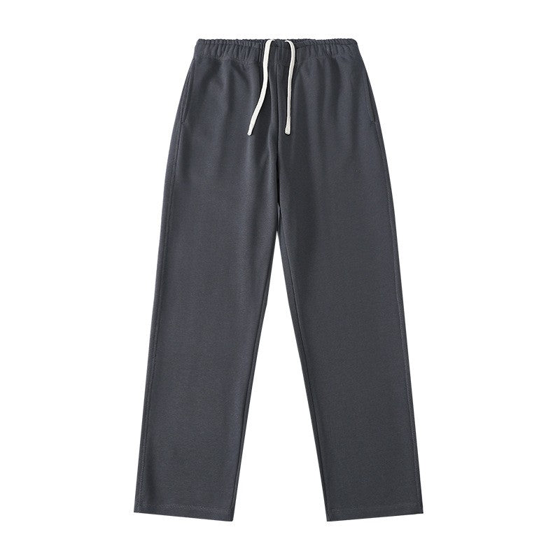 Calça de moletom reta 340G de terry, confortável, versátil, macia e suave para a pele, resistente a rugas e durável