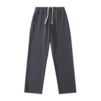 Calça de moletom reta 340G de terry, confortável, versátil, macia e suave para a pele, resistente a rugas e durável