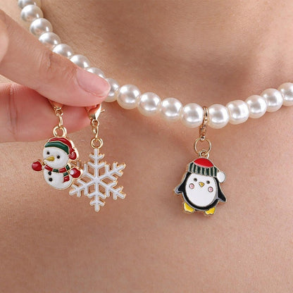 100/2Pcs Mixed Christmas Theme Keychains Clip-on Pendant Xmas DIY Making Pendants Necklaces Earrings Bracelets Handmade Jewelry
