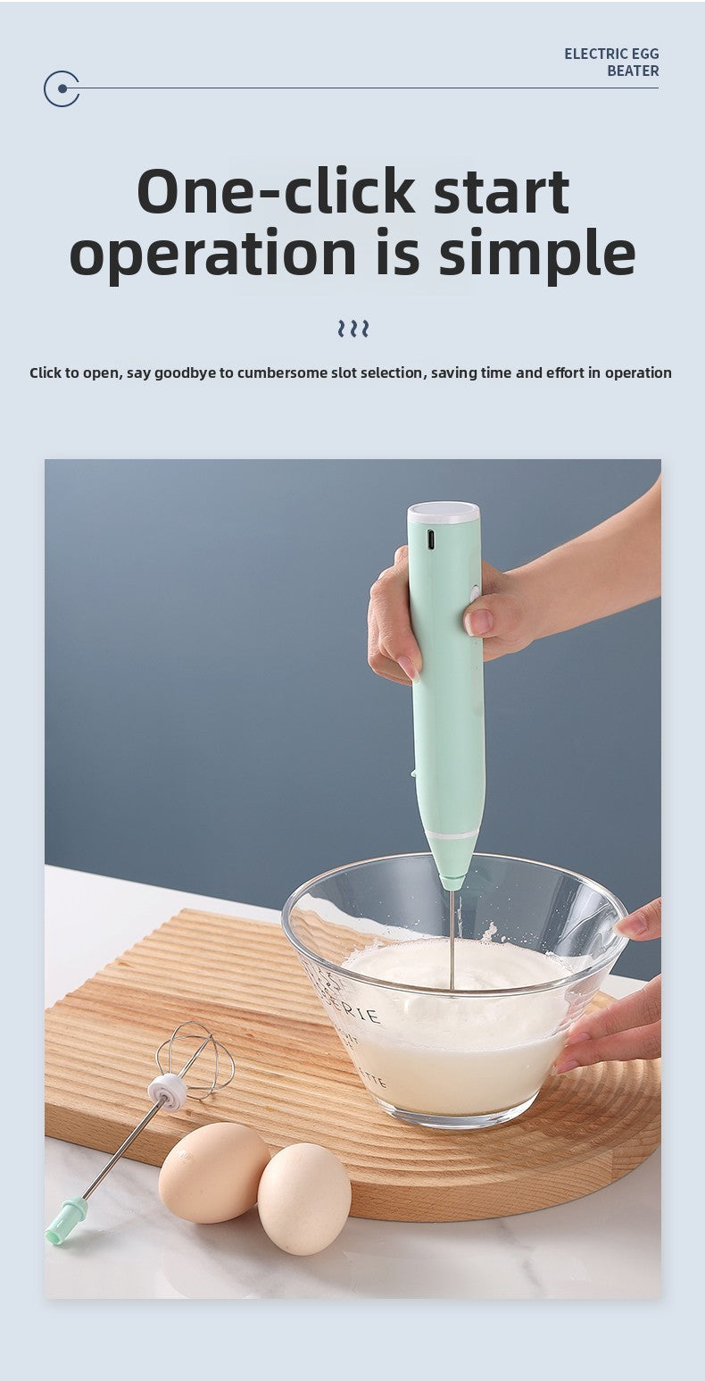 Handheld milk frother, egg beater, electric coffee machine, 3-speed rechargeable jam cake cream machine, kitchen blender