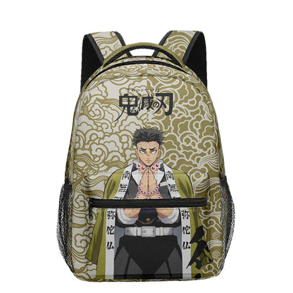 Anime Demon Slayer Tanjiro Nezuko 3D Printed Backpack for College Students Large School Bag 15 Inch Laptop Bag Middle School