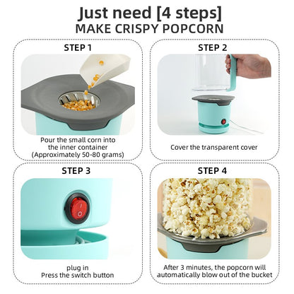 Popcorn Machine Household Healthy Hot Air Oil Free Corn Popcorn Maker For Kitchen Kids Home-made Popcorn Movie Snack 110V/220V