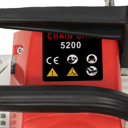 Motosserra a Gasolina com Motor de 52cc, Sabre de 20 polegadas e Rotação de 7500RPM para Cortes Pesados, Completa com Bolsa de Ferramentas