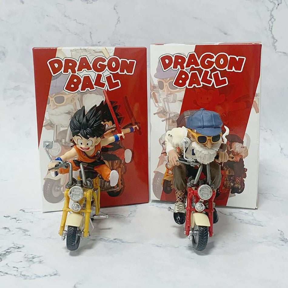 Anime Dragon Ball Z Anime Figura Son Goku Mestre Roshi Locomotivas PVC Ação Kame Sennin Motocicleta Brinquedos Modelo Colecionador Presentes