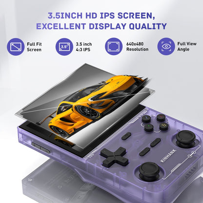 KINHANK K36 Retro Handheld Video Game Console 500nit 3.5 Inch IPS Screen 16000 Games Emulator for PS1/PSP/DC/N64/SS