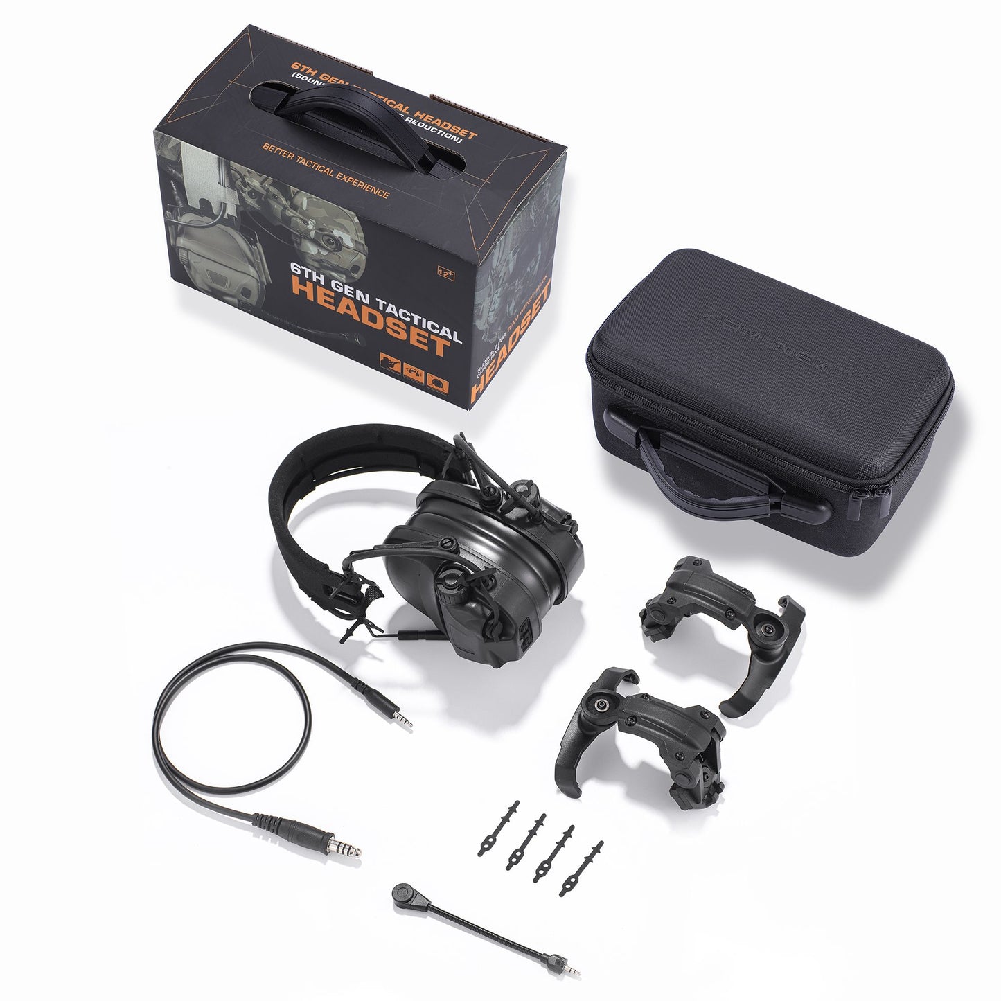 GEN 6 Tactical Headset Hunting Shooting Noise Reduction Headset for OPS Core ARC and Wendy M-LOK Helmet Head Mounted 2 in 1