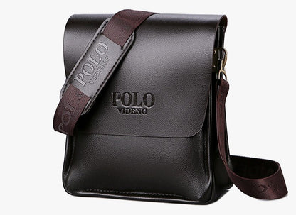 Men's POLO Crossbody Bag Casual Business Style Vertical Shoulder Bag High-quality Leather Trendy Men's Bag Daily Commuting