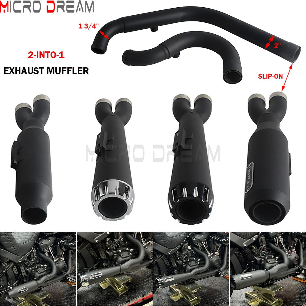 For Harley Softail Low Rider ST FXLRST 117 2025-26 Full Complete Exhaust System Swept-up Muffler Motorcycle Exhaust Pipes 2-In-1